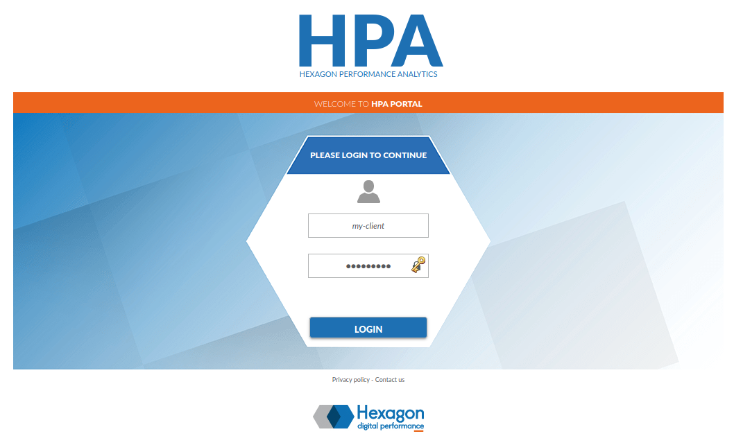 HPA Login page