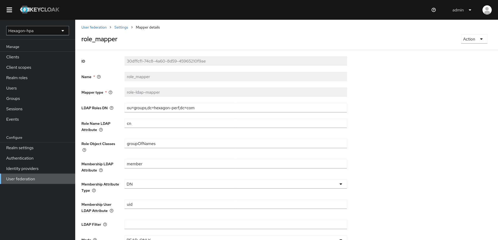 LDAP roles mapping